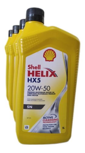 Aceite Shell Helix Hx5 Sae 20w50 Mineral Api Sn - Combo 