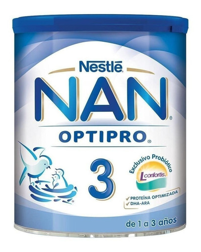 Leche de fórmula en polvo sin TACC Nestlé Nan Optipro 3 en lata de 1 de 720g - 1  a 3 años