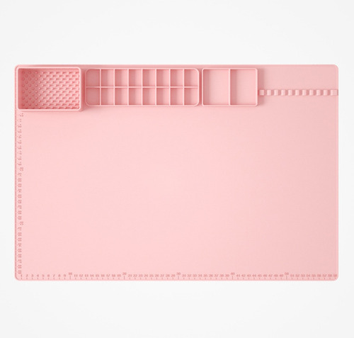 Paleta Mezcladora De Temperas, Alfombrilla De Silicona Rosa