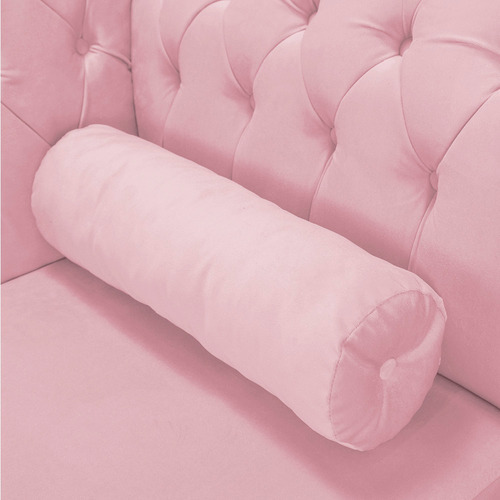 Divã Recamier Mônaco 165 Cm Suede Pés Chanfrado D'rossi Cor Rosa bebê