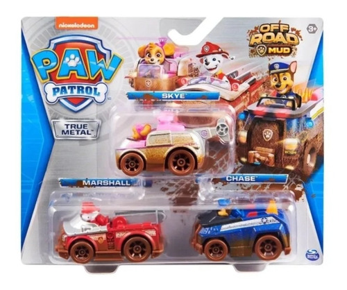 Set Paw Patrol 3 Autos Metálicos