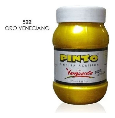 Pintura Acrilica Metalica 100 Ml Pinto Color Color 522 Oro Veneciano