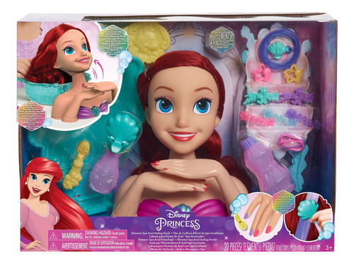 Cabezal De Peluquería Just Play, Princesa Ariel De Disney, 2