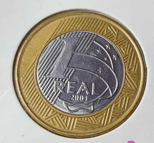 Brasil Moneda Bimetalica 1 Real Año 2004
