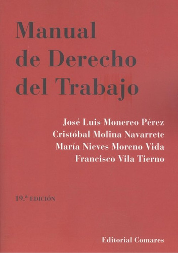 Libro Manual De Derecho Del Trabajo (19 Ed.)