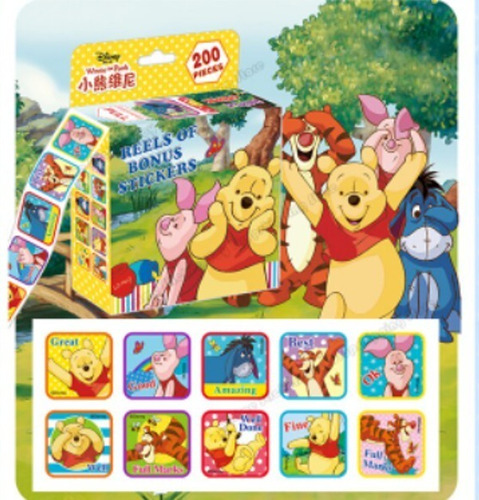 Rollo De 200 Stickers De Winnie The Pooh