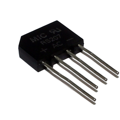 Rs207 Puente Rectificador 2a 1000v Pines En Linea Pack X5