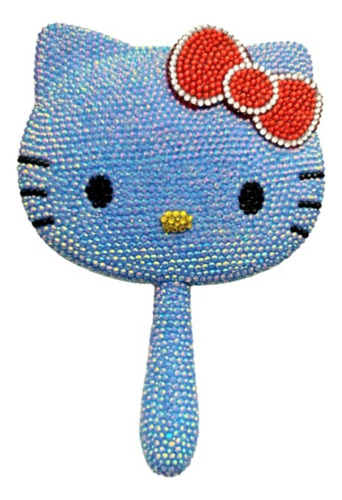 Espejo Con Pedreria De Hello Kitty Azul