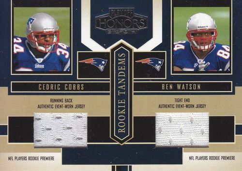 2004 Playoff Honors Jerseys Rookie C Cobbs B Watson Patriots