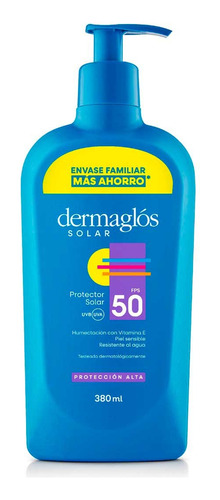 Protector Solar Dermaglos Fps 50 Envase Familiar X 380 Ml