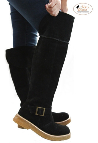 Botas Bucaneras Largas Gamuza Mujer Talle Grande 41 42 43 44