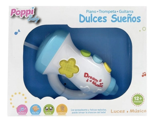 Imagen 4 de 10 de Juguete Bebe Musical Con Luces Guitarra Piano Trompeta Poppi