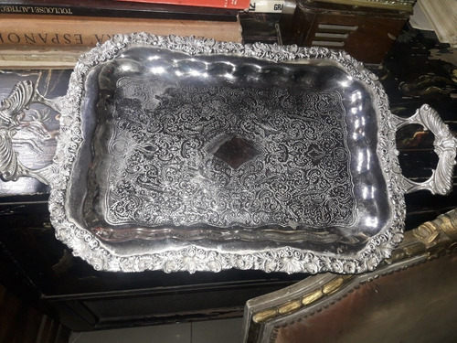 Bandeja C 1940 Replateada Estilo Sheffield C/asas (Usado)