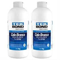 Comprar Cola Branca Pva Extra 1kg Tek Bond Escolar Artesanato Kit 2