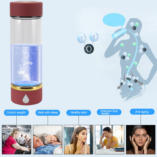 Botella De Agua Con Generador De Hidrógeno De 380 Ml, Carga