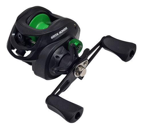 Pesca Reel Huevito Rotativ + 1.80m + Nylon Color Negro/gris Lado De La Manija Derecho