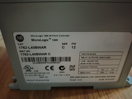 Plc Micrologix 1200 Allen Bradley (Usado)