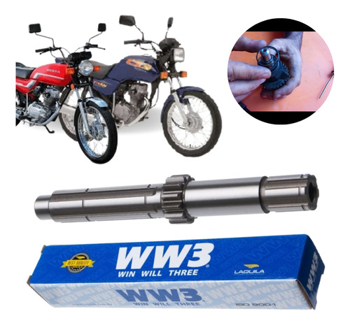 Eixo Primario Original Ww3 P/ Moto Honda Cg125 1983 Ate 1999