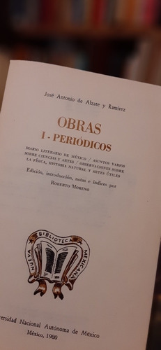 Libro José Antonio Alzate Y Ramírez Periódicos U N A M (Usado)