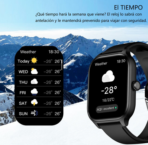 Smartwatch Reloj Inteligente Llamada Deportivo Asistente Voz Dianxian H9 Negro