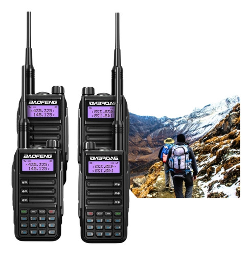 Kit 4 Radio Comunicador Uv16 Baofeng Dualband A Prova Dágua