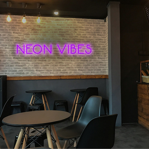 Letrero Neón Led Neon Vibes Decoración Negocio Hogar