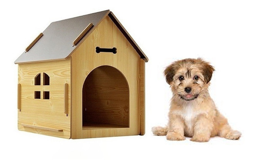 Regalo Perro Casita Madera Para Perro Mascota 77x55x75cm- Xl