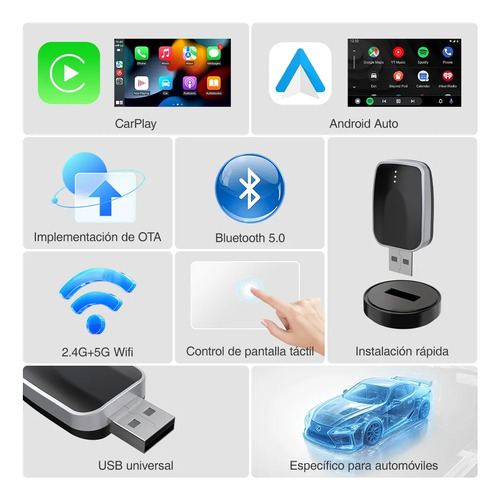 Android Auto Converter 2en1 Wireless Adapter Car Play