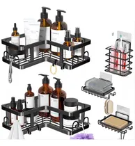Comprar ​Juego de 5 estantes organizadores para ducha de baño, repisas de aluminio anticorrosivo, diseño moderno y fácil instalación, ideales para almacenar jabones, champú y accesorios de higiene personal​