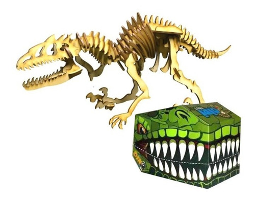 Dinosaurio De Madera Armar Indoraptor Esqueleto Puzzle 3d