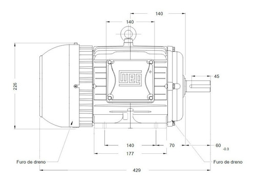 Motor Elétrico Trifásico Weg 7,5cv 220/380v 4 Polos B3d
