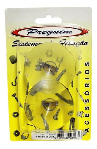 Cartela Ventosa Silicone Preguim 45mm Com 02 Pecas  78983120