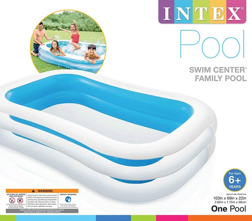 Piscina Inflable Familiar Intex De 8.5'x5.75' Para 2-3 Color Blanco