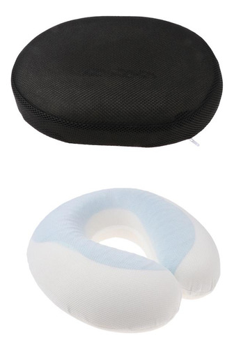 1x Almohada Para Cóccix +cuello Espalda De Negro