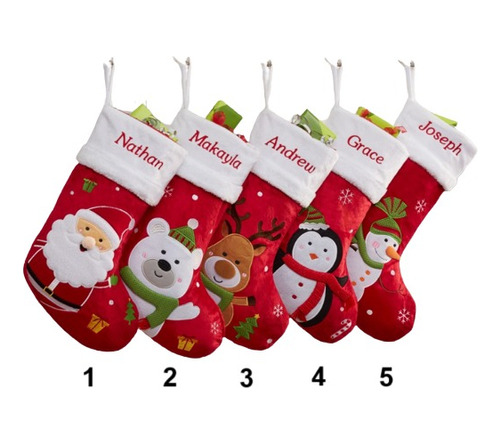 Bota Navidad Árbol Santa Claus Pingüino Reno Sin Nombre 1pz