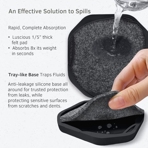 Posavasos Negros Para Bebidas Para Protección De Mesa Con Al