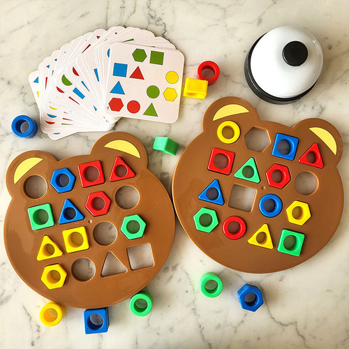 W Rompecabezas Bear Geometry, Juego De Un Solo Bloque,