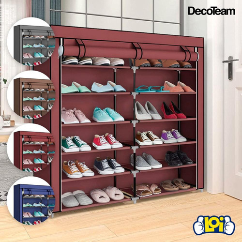 Imagen 5 de 10 de Zapatera Tela Decoteam 6 Pisos Dobles Calidad Superior Loi