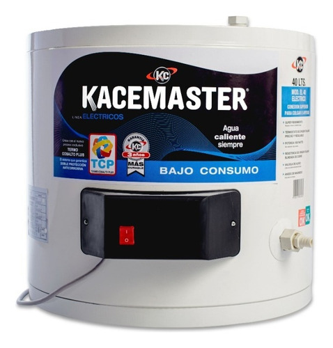 Termotanque Electrico Kacemaster 40 Lts - Conexion Superior Color Blanco