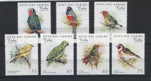 Serie Estampillas De Cuba Año 1997 Aves Del Caribe