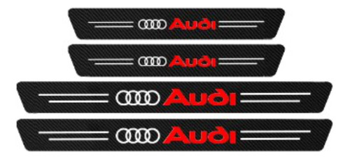 Audi Protectores Posapies / Pisa Puerta Fibra Carbono Kit X4