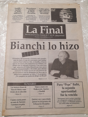 Diario La Final Francescoli Estudiantes Peron Maradona 2001