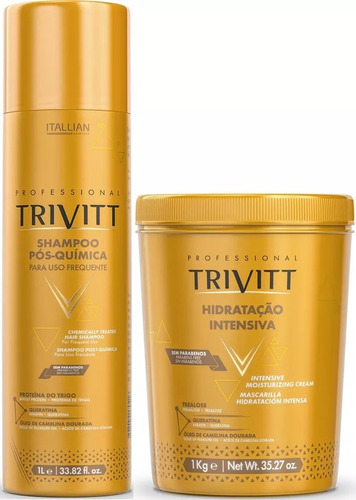 Trivitt Kit Shampoo 1l + Hidratação Intensiva 1kg Itallian