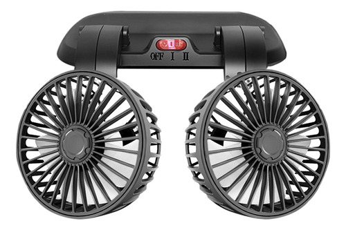 Ventilador Portatil Para Automovil Doble Cabeza Rotacion 360