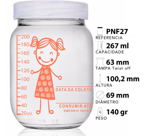 Imagem 2 de 3 de 10 Potes De Vidro Armazenar Leite Materno, Graduação 200ml
