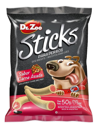 Golosina Stick Para Perro Carne Asada Dr Zoo X Unidad