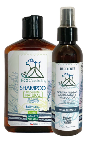 Pack Repelente Contra Pulgas Y Garrapatas  Shampoo + Spray