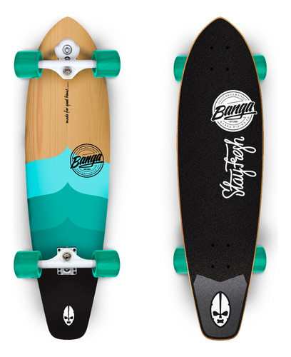 Surfskate Kicktail Meraki Aqua - Banga Boards Oficial - 