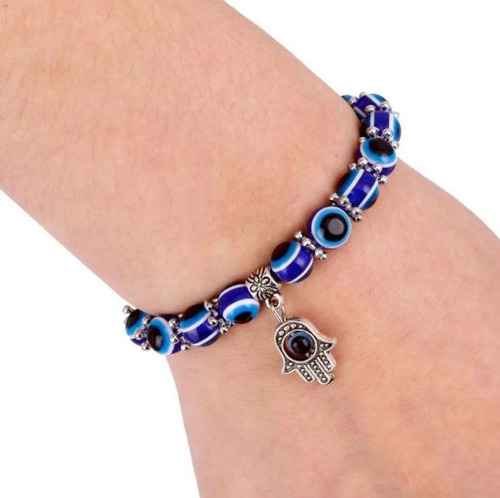 Pulsera Ojo Turco Y Mano De Fatima, Hamsa Unisex