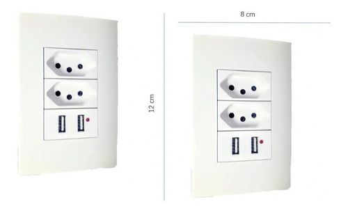 Tomada Fonte Usb De Parede Duo Universal Com Duas Usb Bivolt